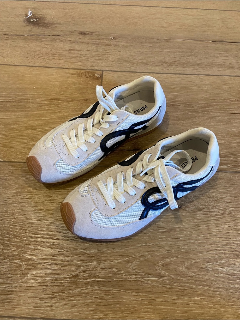 Project Cloud White and Black Women's Low-Profile Sneakers